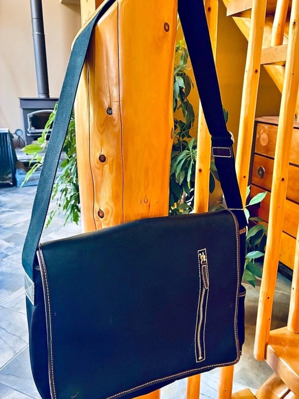 Acme Made Laptop Courier Bag in Black, Durable.